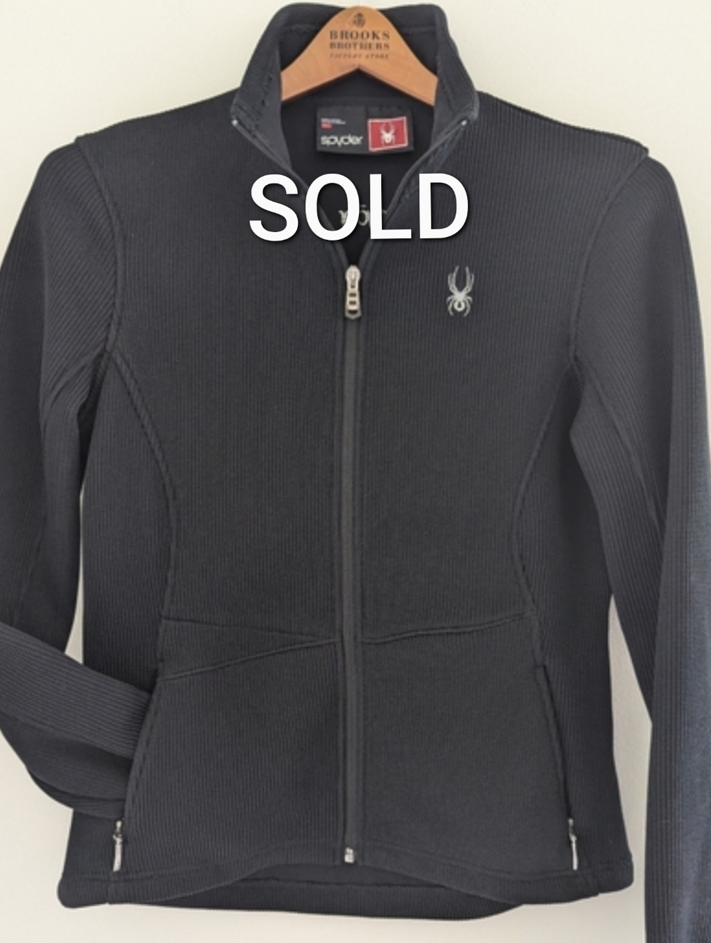 NEW Spyder Sweater Jacket WOMENS L Full Zip Waffle Knit Insulated Black Modern